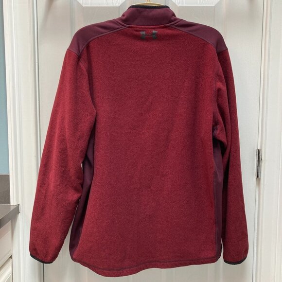 Under Armour Men's Loose Coldgear 1/4 Zip Pullover Jacket Red Maroon Size Medium - Picture 6 of 7